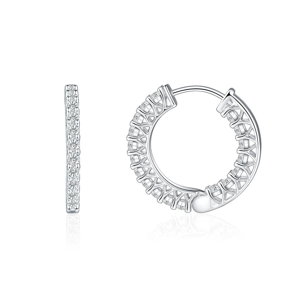 Pendientes de Aro para Mujer en Plata S925 con Circonitas